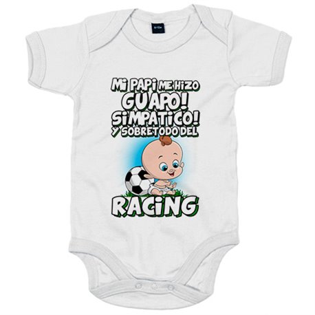 Body bebé mi papi me hizo guapo simpático y sobretodo aficionado al fútbol del Racing