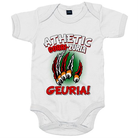 Body bebé para futboleros del Athletic frase gorri zuria geuria