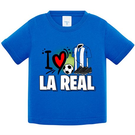 Camiseta bebé para enamorado de su equipo de fútbol de la real