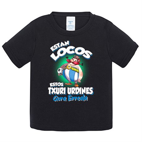 Camiseta bebé parodia de Obelis para txuri urdines aficionados al fútbol