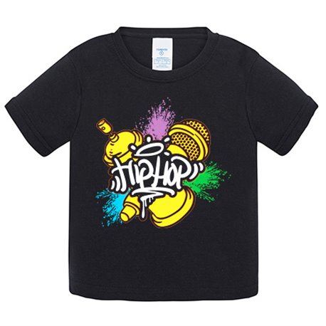 Camiseta bebé Hip Hop rimas y graffiti