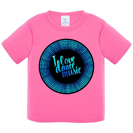 Camiseta bebé I Love Dance Music Disco