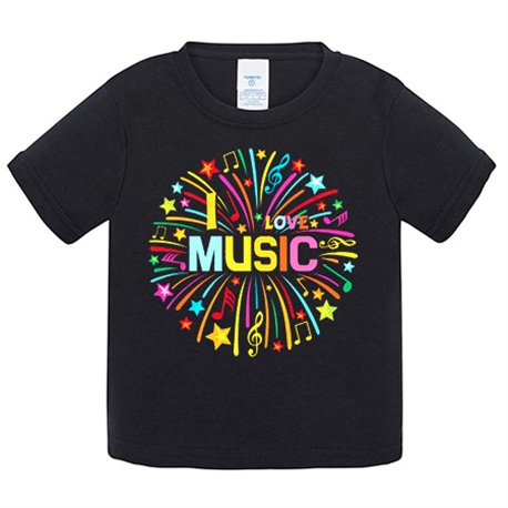 Camiseta bebé I Love Music Party