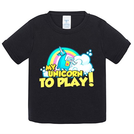 Camiseta bebé parodia gamers divertida my unicorn to play avatar del juego