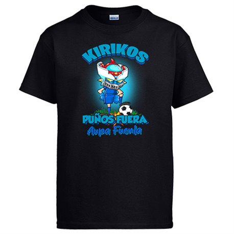 Camiseta frase kirikos puños fuera parodia robot de los 80 para nostálgicos futboleros de Fuenlabrada