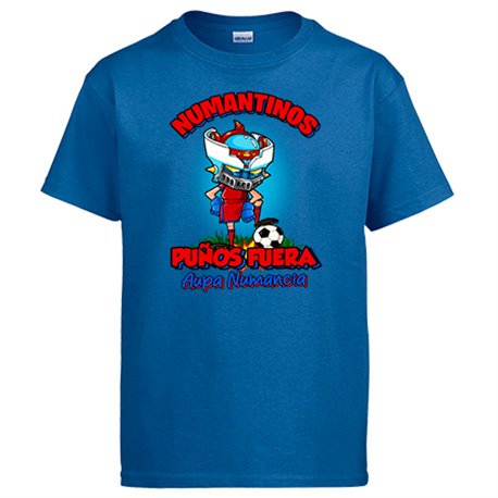 Camiseta frase numantinos puños fuera parodia robot de los 80 para nostálgicos futboleros