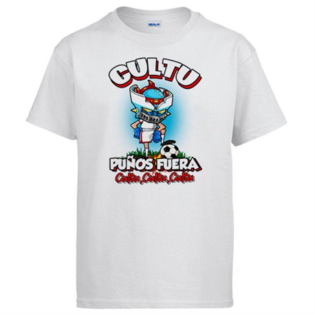Camiseta frase cultu puños fuera parodia robot de los 80 para nostálgicos futboleros