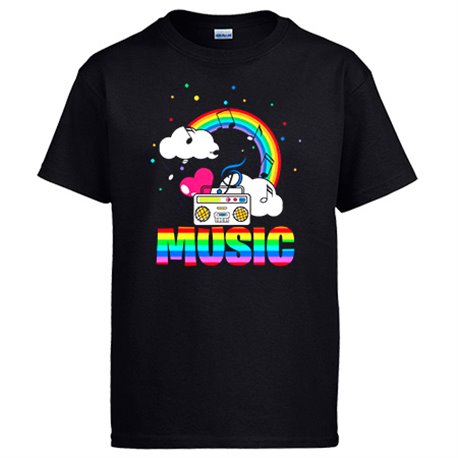 Camiseta Music radio arcoiris