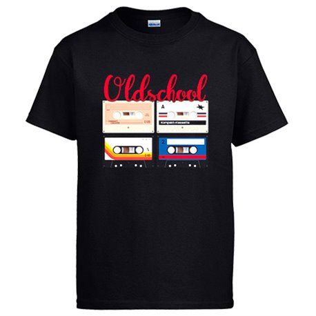 Camiseta Old School música de mi época casetes