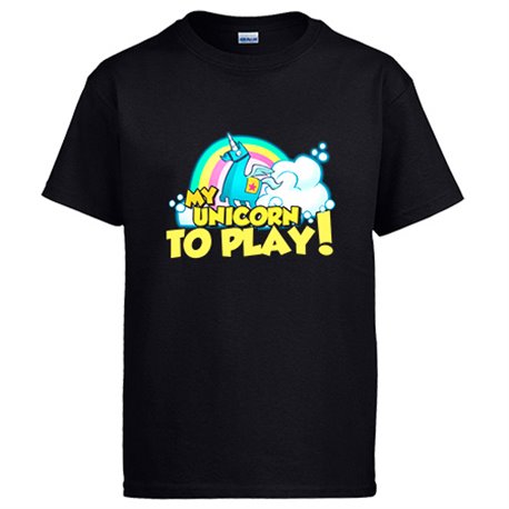 Camiseta parodia gamers divertida my unicorn to play avatar del juego