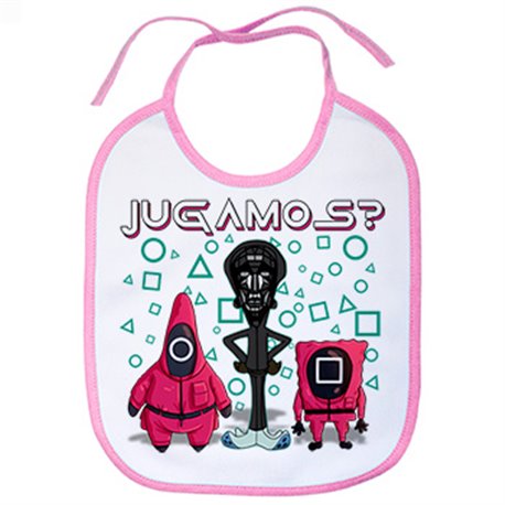 Babero parodia divertida del calamar crossover con el lider enmascarado jugamos