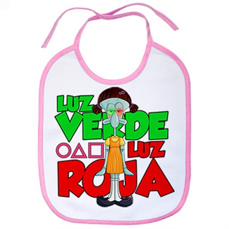 Babero parodia divertida del calamar frase luz verde luz roja