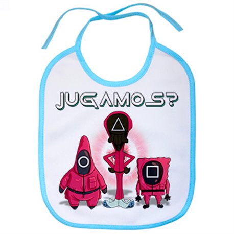 Babero parodia divertida del calamar jugamos crossover con dibujos