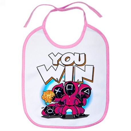 Babero tu ganas el juego you win parodia del calamar