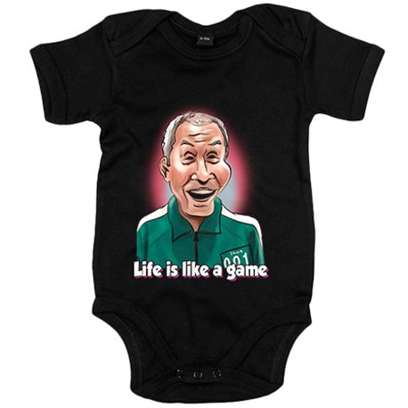 Body bebé parodia del calamar caricatura del viejo jugador 001 con frase gganbu