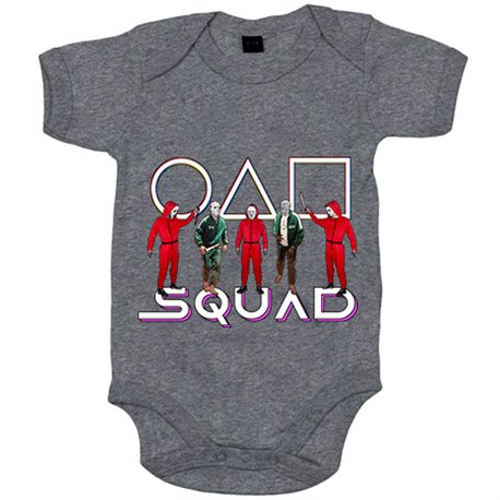 Body bebé parodia del calamar con equipo de personajes malos de películas