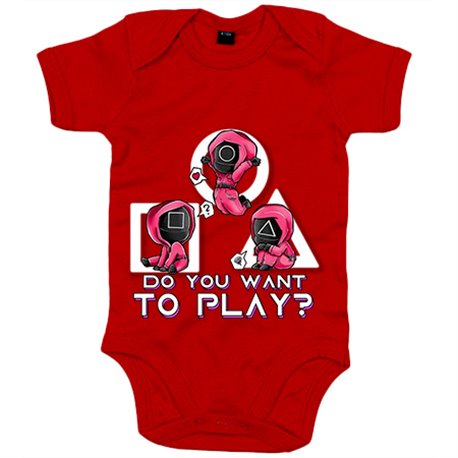 Body bebé quieres jugar parodia kawaii divertida del calamar