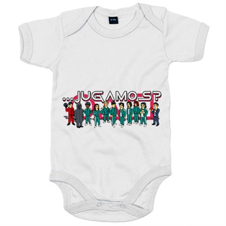 Body bebé parodia divertida del calamar estilo dibujos amarillos