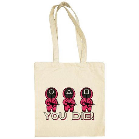 Bolsa de tela parodia muñequitos del calamar