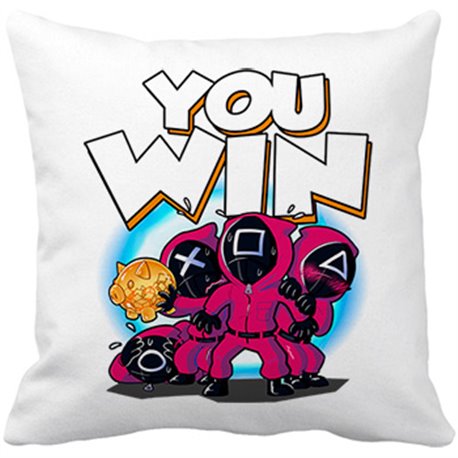 Cojín con relleno tu ganas el juego you win parodia del calamar