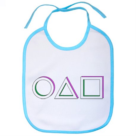 Babero ilustración de los símbolos del calamar