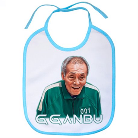 Babero ilustración del viejo Gganbu del Calamar