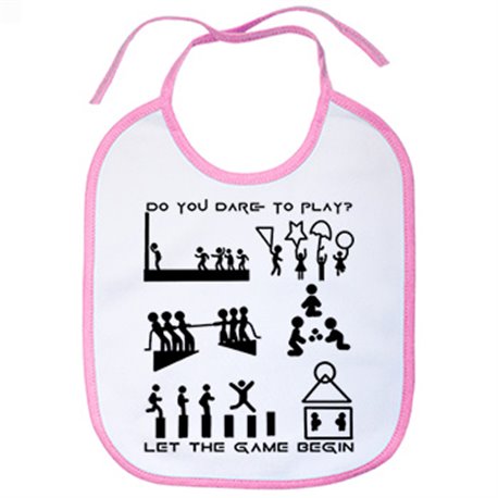 Babero ilustración silueta homenaje a los juegos del calamar