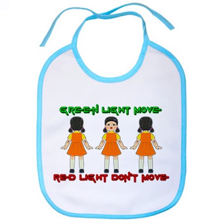 Babero parodia del calamar green light red light dont move