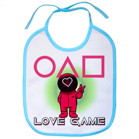 Babero parodia para fan del calamar frase love game