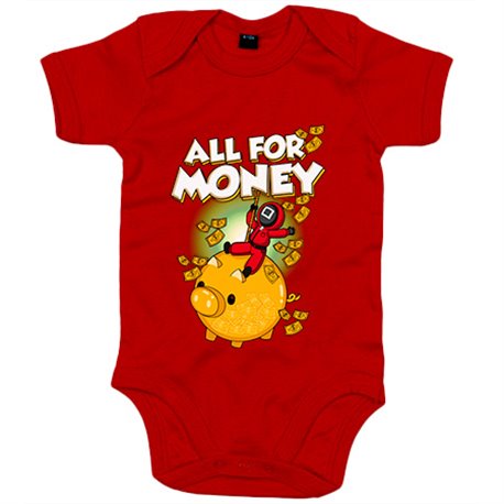 Body bebé parodia del juego del calamar frase todo por dinero