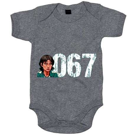 Body bebé parodia del calamar jugadora número 067 ilustración personaje