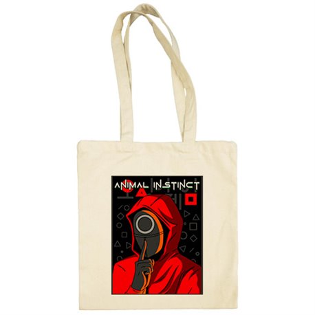 Bolsa de tela ilustración del soldado de círculo del calamar