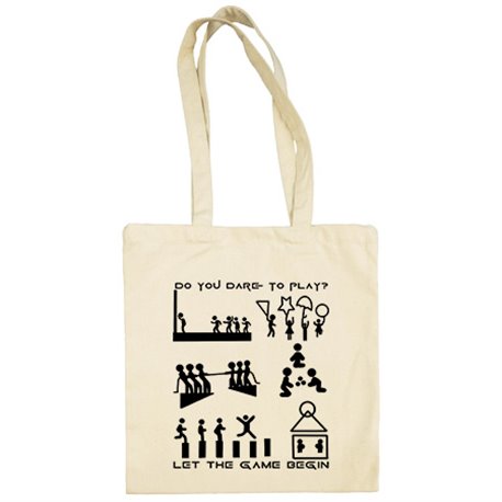 Bolsa de tela ilustración silueta homenaje a los juegos del calamar