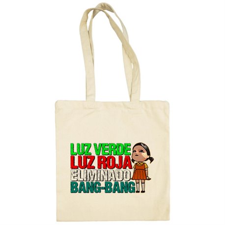 Bolsa de tela parodia de la muñeca del calamar luz verde luz roja eliminado
