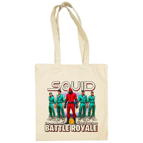 Bolsa de tela parodia del calamar frase puedes hacer mucho dinero jugando a un battle royale