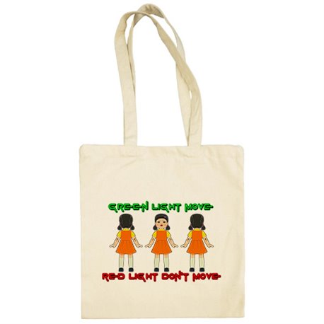 Bolsa de tela parodia del calamar green light red light dont move