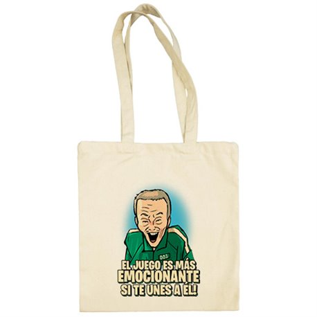 Bolsa de tela parodia ilustración del viejo del calamar frase el juego es más emocionante si te unes