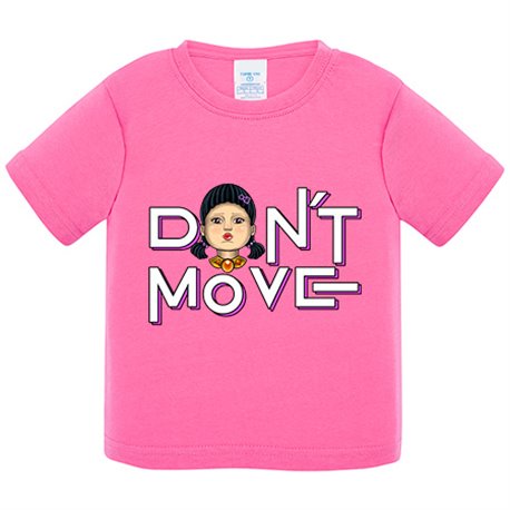 Camiseta bebé parodia de la muñeca del calamar del juego luz verde luz roja no te muevas