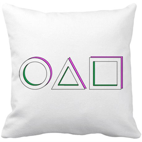 Cojín con relleno ilustración de los símbolos del calamar