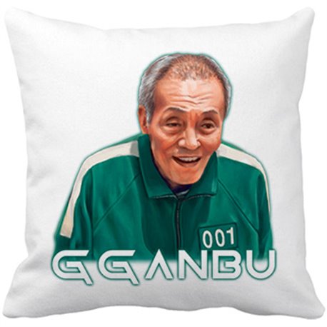 Cojín con relleno ilustración del viejo Gganbu del Calamar