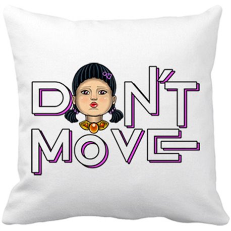 Cojín con relleno parodia de la muñeca del calamar del juego luz verde luz roja no te muevas