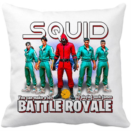 Cojín con relleno parodia del calamar frase puedes hacer mucho dinero jugando a un battle royale