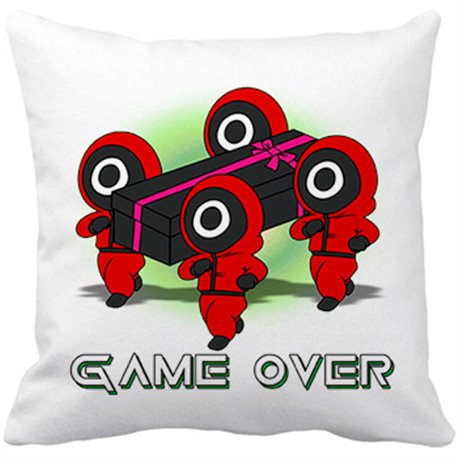 Cojín con relleno parodia divertida del juego del calamar game over
