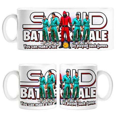 Taza parodia del calamar frase puedes hacer mucho dinero jugando a un battle royale