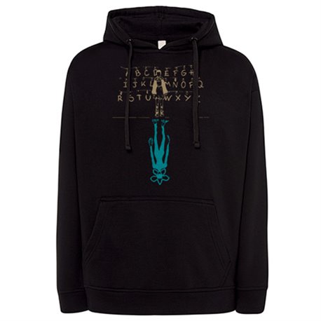 Sudadera ilustración el otro lado dimensión del mundo del revés upside down letras pared