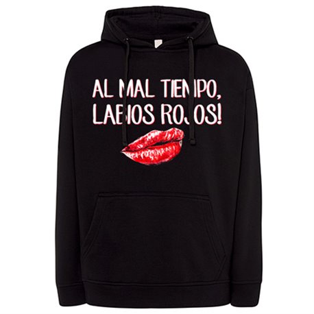 Sudadera Al mal tiempo labios rojos
