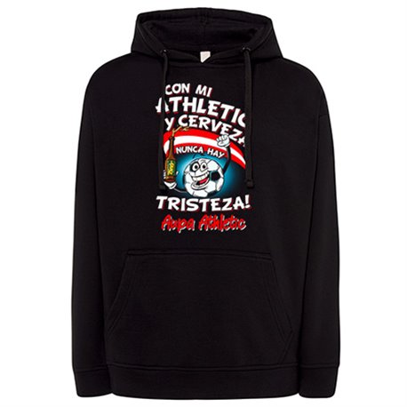 Sudadera con mi Athletic y cerveza nunca hay tristeza para aficionado al fútbol