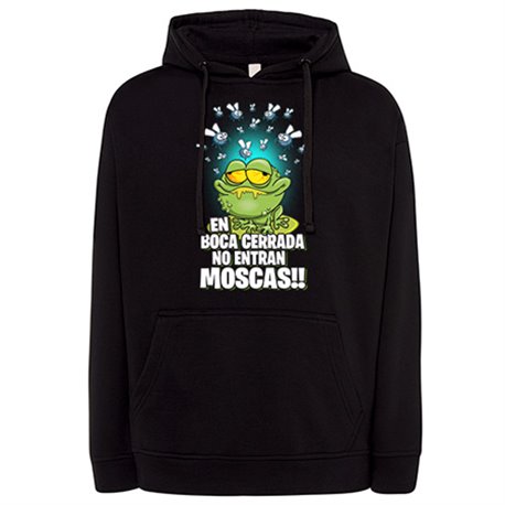 Sudadera dibujo divertido de rana comiendo moscas