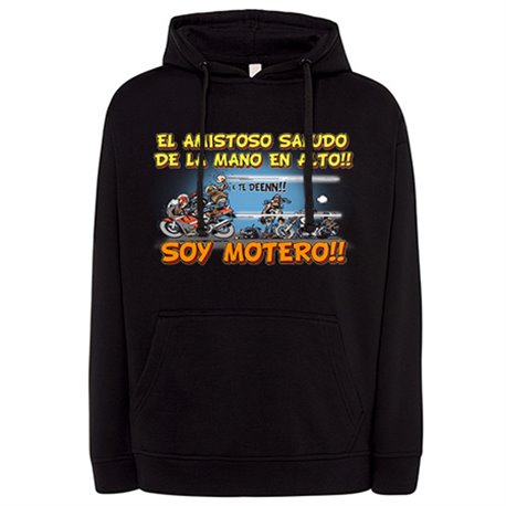 Sudadera el amistoso saludo de la mano en alto soy motero