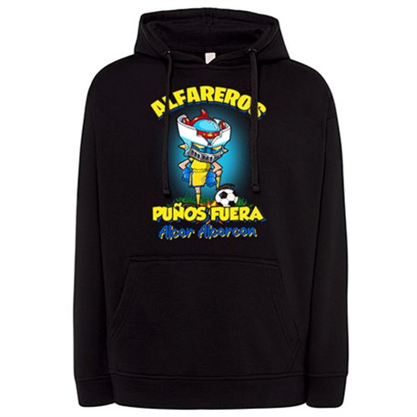 Sudadera frase alfareros puños fuera parodia robot de los 80 para nostálgicos futboleros de Alcorcón